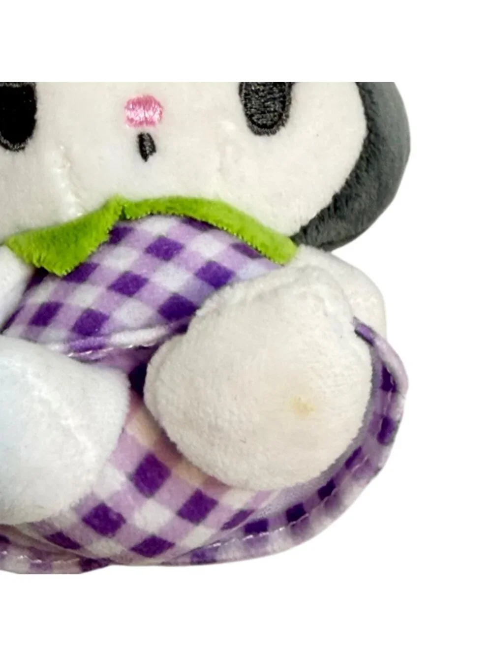 Kuromi Plush Keychain With Purple Gingham Dress & Gold Clip 2022